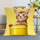Cute Cat Print Pillowcase by Ljojo - Perfect for Home, Car, and Sofa