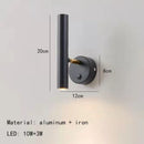 LED Wall Lamp Rotatable Gold White Metal Warm Bedroom Living Room Lighting - Ljojo