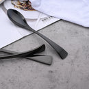 Ljojo 24Pcs Black Stainless Steel Flatware Set Steak Knife Fork Spoon Teaspoon Cutlery