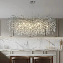 Modern Chrome Crystal Ceiling Chandelier | Round Branch Chandeliers For Dining Living Room Bedroom