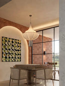 Nordic Wabi Sabi Retro Cloth E27 Pendant Light Fixture for Living Room by Ljojo