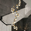 Diamond Crystal Ljojo Ceiling Chandelier: Elegant LED Spiral Pendant Light for Home Decor