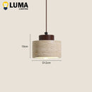 Ljojo Japanese Wabi-Sabi Stone Pendant Light Yellow Travertine LED Hanging Lamp