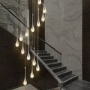 Ljojo Luxury Crystal LED Chandelier, Gold Pendant Light for Staircase and Lobby