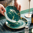 Ljojo Marble Plate Set for Western Cuisine Dining and Events