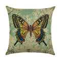 Ljojo Linen Butterfly Flower Sofa Cushion Cover 45*45 - Home Decor Printed Pillow Case