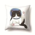 Cute Cat Cushion Cover by Ljojo: Cartoon Pets Pillow Case for Home Sofa Decor