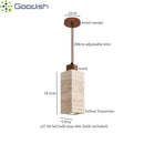 Japanese Wabi-sabi LED Stone Pendant Light for Home Decor | Square Columnar Shape Chandelier
