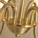 Ljojo Luxury Copper Chandelier: Elegant Ceiling Light for Living, Dining, Kitchen - Fabric Pendant Lighting