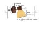 Ljojo LED Wall Lamp Rotate White Ceramic Nordic Modern Bathroom Light