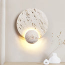 Ljojo LED Wall Light Pull Chain Switch Black Travertine Wall Decor