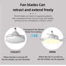 LED Ceiling Fan Light with Invisible Telescopic Blades: Remote Control, Dimmable - Ljojo
