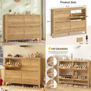 Ljojo™ 4-Drawer Wooden Shoe Organizer for Entryway Storage