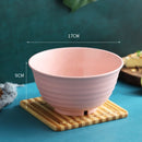 Ljojo 17cm Round Wheat Straw Noodle Bowl - Creative Kitchen Tableware