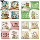 Easter Bunny Eggs Pillowcase 45x45cm Linen Pillow Covers, Ljojo Home Decor Brand