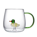 Ljojo 3D Animal Glass Mug Cup for Girls Kids Lovers Wedding Gift