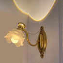 French Cream Style Wall Lamp with Flower Pearls for Bedroom from Ljojo