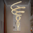 Modern Silvery Gold K9 Crystal Stair Chandelier Pendant - Luxury Indoor Lighting by Ljojo