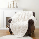Ljojo Luxe Dual Sided Plush Faux Rabbit Fleece Throw Blanket