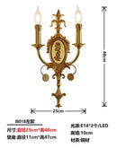 Ljojo Luxury Gold Lustre Copper Wall Lamp LED E14 Medieval Retro for Living Room