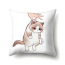 Cute Cat Cushion Cover by Ljojo: Cartoon Pets Pillow Case for Home Sofa Decor
