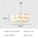 Wabi Sabi Acrylic Chandelier Lamp Modern Minimalist Living Room Hanging Fixture by Ljojo
