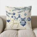 Blue Floral Bow-Patterned Cushion Cover by Ljojo for Sofa, Bedroom, Car