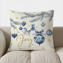 Blue Floral Bow-Patterned Cushion Cover by Ljojo for Sofa, Bedroom, Car