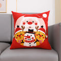 Embroidered Santa Deer Snowflake Pillow Cover 45x45cm for Sofa Bed by Ljojo