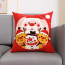 Embroidered Santa Deer Snowflake Pillow Cover 45x45cm for Sofa Bed by Ljojo