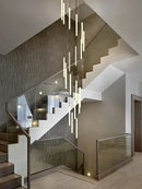Ljojo LED Staircase Chandelier: Long Elegant Lighting for Home, Hotel, Hall & More