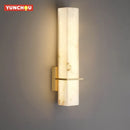 Cuboid Natural Marble Wall Lamp Copper Rectangular for Living Room Bedroom by Ljojo