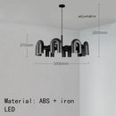 Art Deco Chandelier Black Orange Gray Metal Hanging Lamp by Ljojo - Adjustable Dining Room Lighting