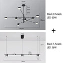 Ljojo Modern Rotate LED Chandelier for Living Room Dining Office Black Pendant Lights