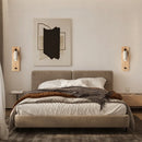 Ljojo LED Wooden Wall Light Fixture with Pull Chain Switch for Bedroom