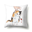 Cute Cat Cushion Cover by Ljojo: Cartoon Pets Pillow Case for Home Sofa Decor
