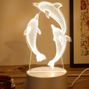 Dreamy Dolphin 3D Night Light - Soft Warm LED, USB Powered for Bedroom Decor - Ljojo