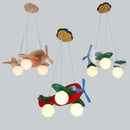 Ljojo Log Airplane Chandelier: Nordic Minimalist LED Pendant Lamp