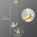 Butterfly Led Chandelier Light | Bedroom Acrylic Pendant Lamp by Ljojo