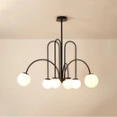 Ljojo Milky Glass Ball LED Chandelier for Kitchen Dining Living Bar Island