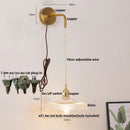 Ljojo LED Wall Lights Bar Clear Glass Bedside Lamp Stair Light Fixtures