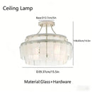 Vintage American Green Glass Chandelier LED Dimmable Double Layer for Villa Living Room - Ljojo