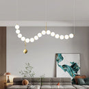 French Style Living Room Chandelier Light Luxury Creative Dining Table Bar Hanging Line Lamp Pearl String Pendant Lighting by Ljojo