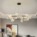 Ljojo LED Glass Ball Chandelier with Remote Control Home Decoration Indoor Lighting