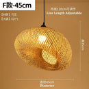 Bamboo Hand Weaving Pendant Light 40 80cm LED Chandelier Fixture for Home Bedroom Decor by Ljojo
