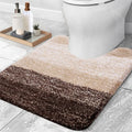 Ljojo Luxury U-Shape Bathroom Rug: Soft, Absorbent, Non-Slip Plush Shower Mat
