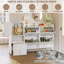 Ljojo™ 4-Drawer Shoe Cabinet with Hidden Stool & Adjustable Shelves