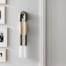 Ljojo Metal Wall Lamp in Old Gold Silver Black with G9 Bulb and White Acrylic