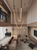 2025 Trendy DIY Flexible Leather Belt Dimmable LED Chandelier by Ljojo for Living Room