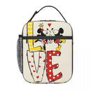 Ljojo Mickey and Minnie Insulated Lunch Bag - Portable Thermal Food Cooler